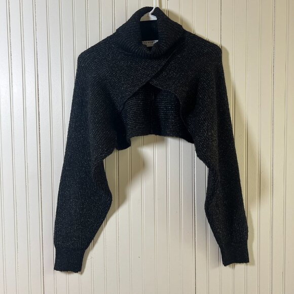And Now This Metallic Knit Cropped Shrug Sweater | NWT Size Small - Picture 9 of 15